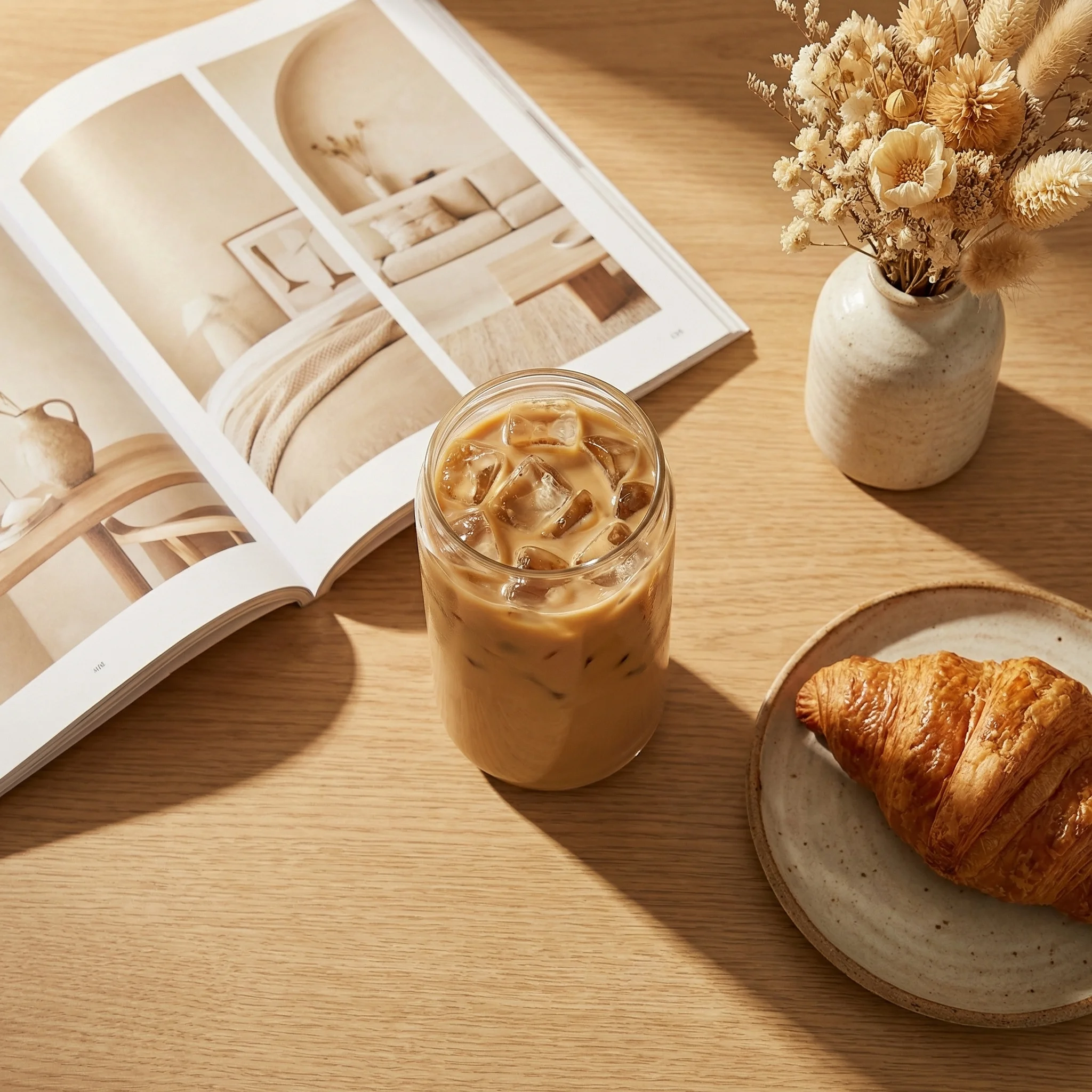 Morning flatlay with Grove glass